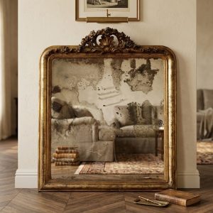 Specchiera Caminiera Luigi Filippo - Epoca '800 con Cimasa Dorata