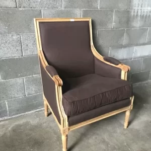 Poltrona Elegante - Epoca '900 in Rovere Naturale con Fodera in Lino