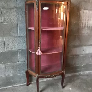 Vetrinetta Luigi XV in Mogano con Bronzi - Epoca '900