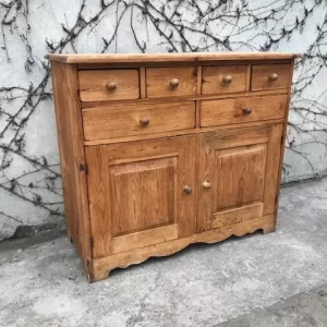 Credenza Rustica in Pino a 2 Ante e 6 Cassetti - Epoca fine '800