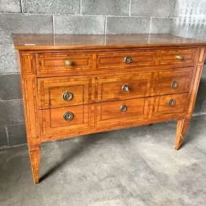 Cassettone Luigi XVI Noce Intarsi in Bois de Rose ed Ebano - Fine '700