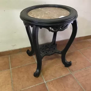 Tavolino Rotondo di Gusto Orientale - Epoca '800 in Marmo