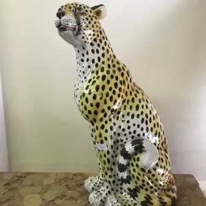 Figura di Leopardo - Ceramica Francese Anni '70