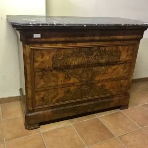 Cassettone Carlo X in Noce - Epoca '800 con Piano in Marmo