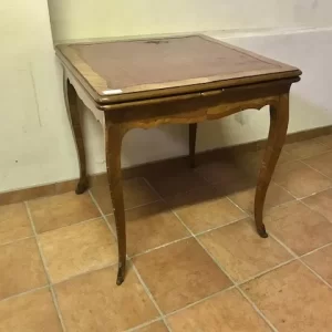 Tavolino Allungabile Luigi XV Palissandro Piano in Pelle - Epoca '800