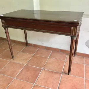 Tavolino da Gioco Luigi XVI in Mogano con Piano Inclinabile