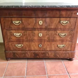 Cassettone Carlo X in Mogano - Epoca '800 con Piano in Marmo