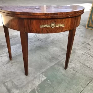 Tavolo a mezzaluna stile Impero in noce bronzi originali - Epoca '800