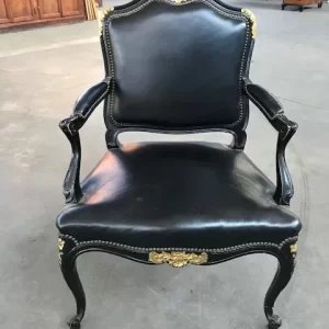 Poltrona laccata nera profonda - Epoca primi '900