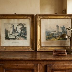 Coppia di Stampe Impero dell’800 con Cornice Coeva