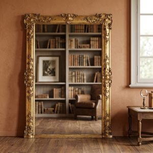 Specchiera Impero - Epoca '800 in Legno e Pastiglia Dorata