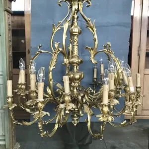 Lampadario in Bronzo dorato a 20 luci - Epoca Primi '900