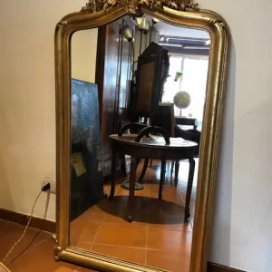 Specchiera Luigi Filippo dell'800 in legno dorato
