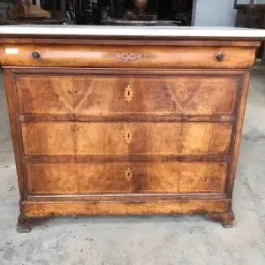Cassettone Carlo X in Noce con Intarsi in Bosso - Epoca 1800