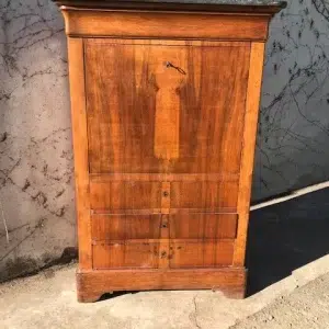 Secretaire Cappuccino in Noce e Piuma di Noce - Epoca '800
