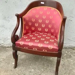 Poltrona Carlo X - '800 in Mogano Elegante e Conservata