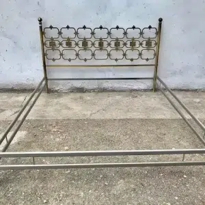 Letto matrimoniale anni '70 in bronzo - Design Borsani