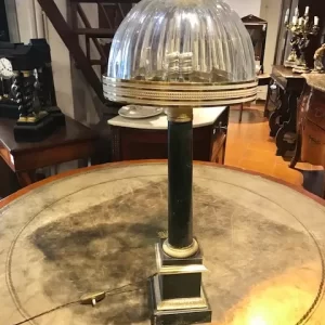 Lampada da Tavolo Stile Impero in Bronzo e Vetro - Epoca II metà 800