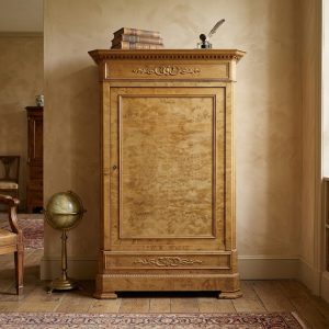 Armadio/Vetrina Carlo X in Legno e Radica di Olmo