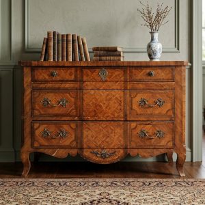 Cassettone Luigi XV - Epoca fine '800 in legno intarsiato