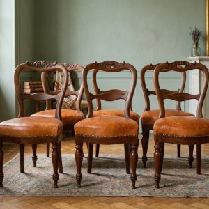 Set di 6 Sedie Carlo X in Ciliegio - Epoca '800