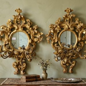 Coppia di Applique Luigi XV - Epoca primi '800 in legno dorato