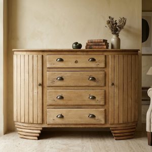 Credenza Decò in Rovere Naturale con 2 Ante - Epoca Anni '20