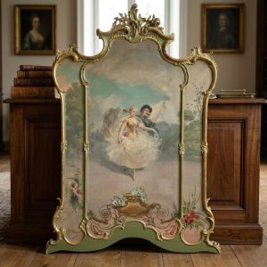 Fondo sala fine '800 - Giovani al ballo con cornice dorata