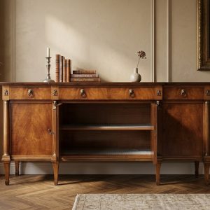 Credenza Impero Ritorno d'Egitto in Noce e Bronzi - XX secolo