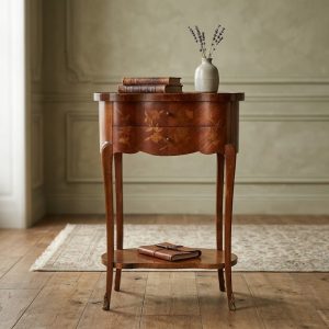 Tavolino a Fagiolo - Epoca '900 in legno intarsiato