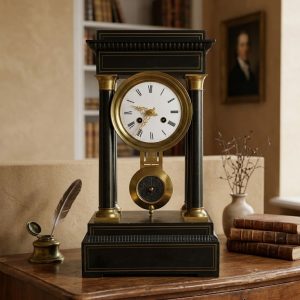 Orologio a Pendolo Impero - Epoca '800 Intarsiato