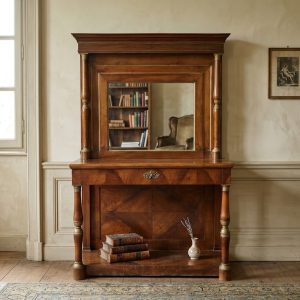 Consolle Impero - Epoca '800 in Noce con Specchiera