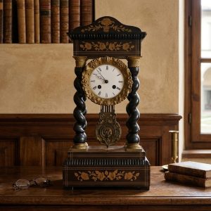 Orologio a Pendolo Impero - Epoca '800 Intarsiato
