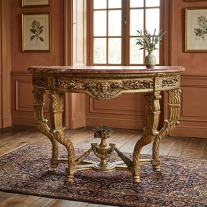 Consolle Luigi XVI Epoca '700 in legno dorato e marmo