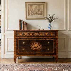 Cassettone Luigi XVI - Epoca fine '800 in Noce Intarsiato