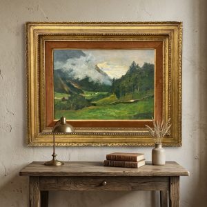 Dipinto ad Olio su Tavola - Lorenzo Delleani - Paesaggio del 1902