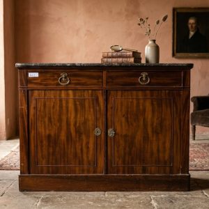 Credenza Carlo X in Mogano con Marmo Originale - Epoca 1850