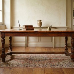Tavolo Rustico Epoca '800 con Traverso in Rovere