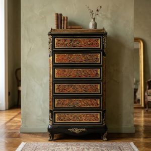 Secretaire Boulle - II metà '800 in legno intarsiato con bronzi