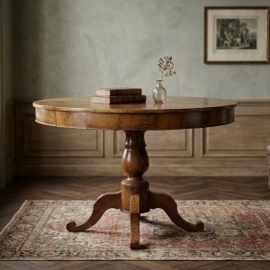 Tavolino da Salotto in Noce dell'800 con Intarsi Eleganti