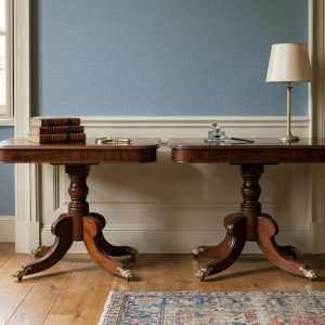 Coppia di Consolle Inglesi dell'800 in Mogano con Bronzi