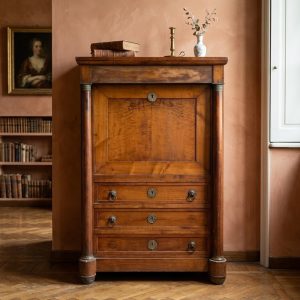 Secretaire Impero '800 in Ciliegio con Bronzi Originali