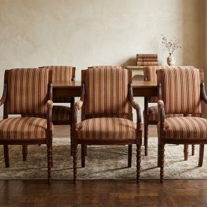 Set 6 Poltrone Stile Carlo X in Legno di Faggio - Epoca Anni '50/'60