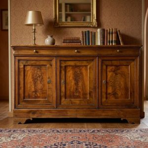 Credenza Carlo X in Noce a 3 Ante - Epoca '800