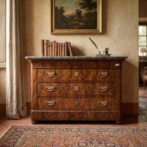 Cassettone Carlo X in Mogano - Epoca '800 con Piano in Marmo
