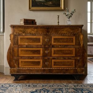 Cassettone a Chitarra Lastronato - Primo '800 in Piuma di Noce