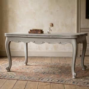 Tavolo Provenzale Allungabile in Laccato Grigio Chiaro - Anni '60