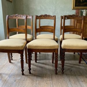 Set di 6 Sedie Campagnole in Noce dell'800