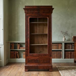 Libreria Carlo X - Epoca metà '800 in Mogano e Piuma di Mogano