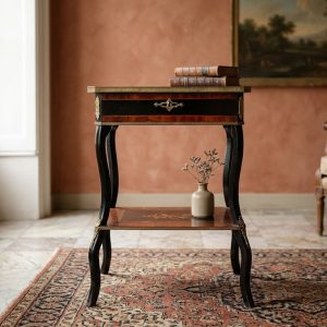 Tavolino da Salotto Napoleone III - Epoca fine '800 in legno ebanizzato